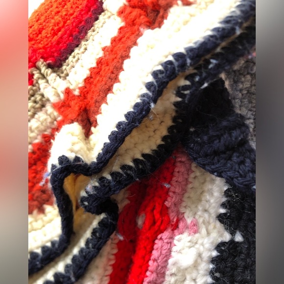 1970s Hand Knit Striped Blanket - Picture 11 of 11